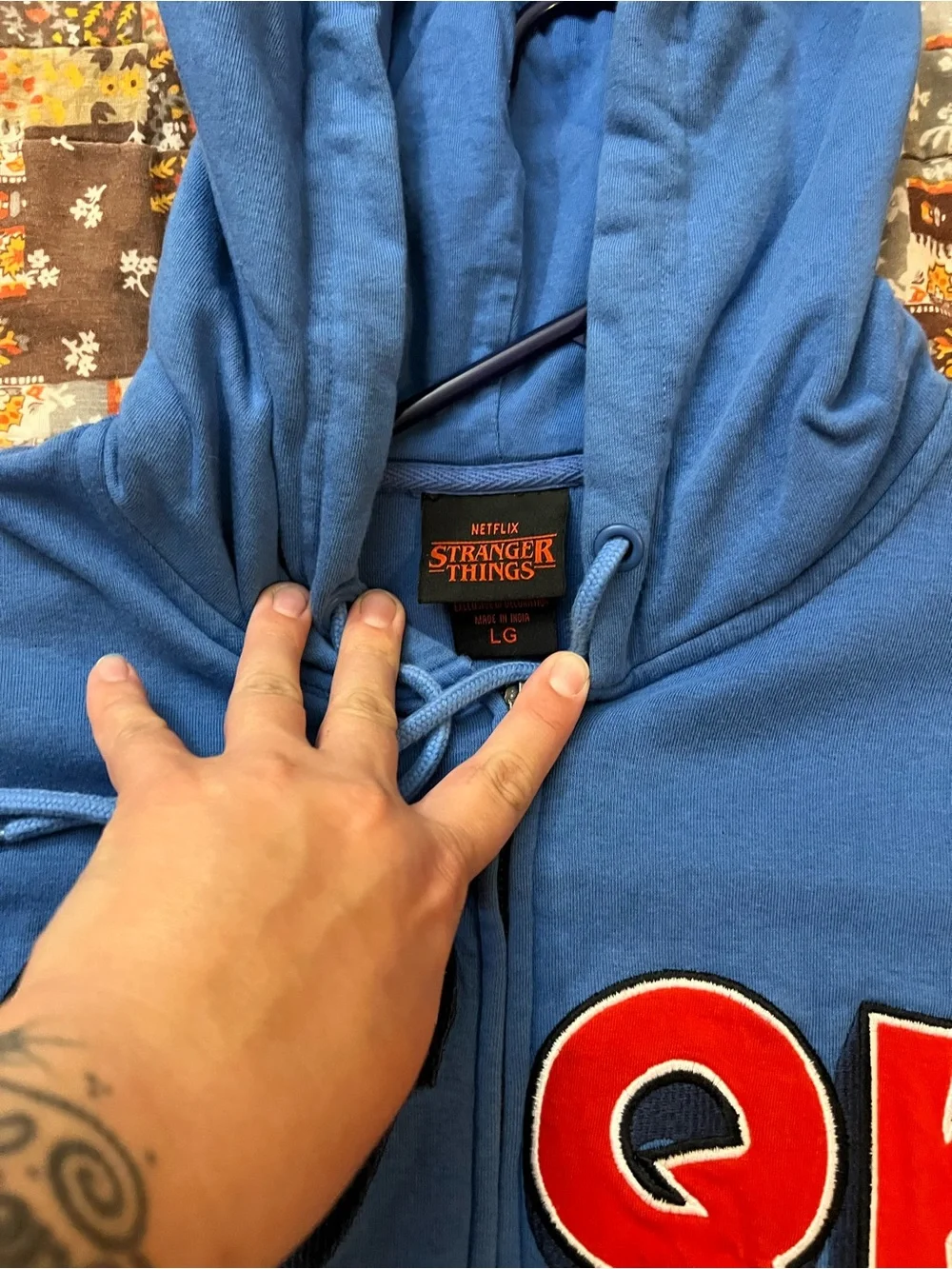 Blue WSQK ( Stranger Things) Graphic Zip Hoodie Jacket